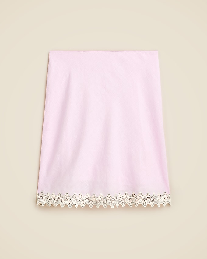 Gwen Lace-Trim Slip Skirt in Linen
