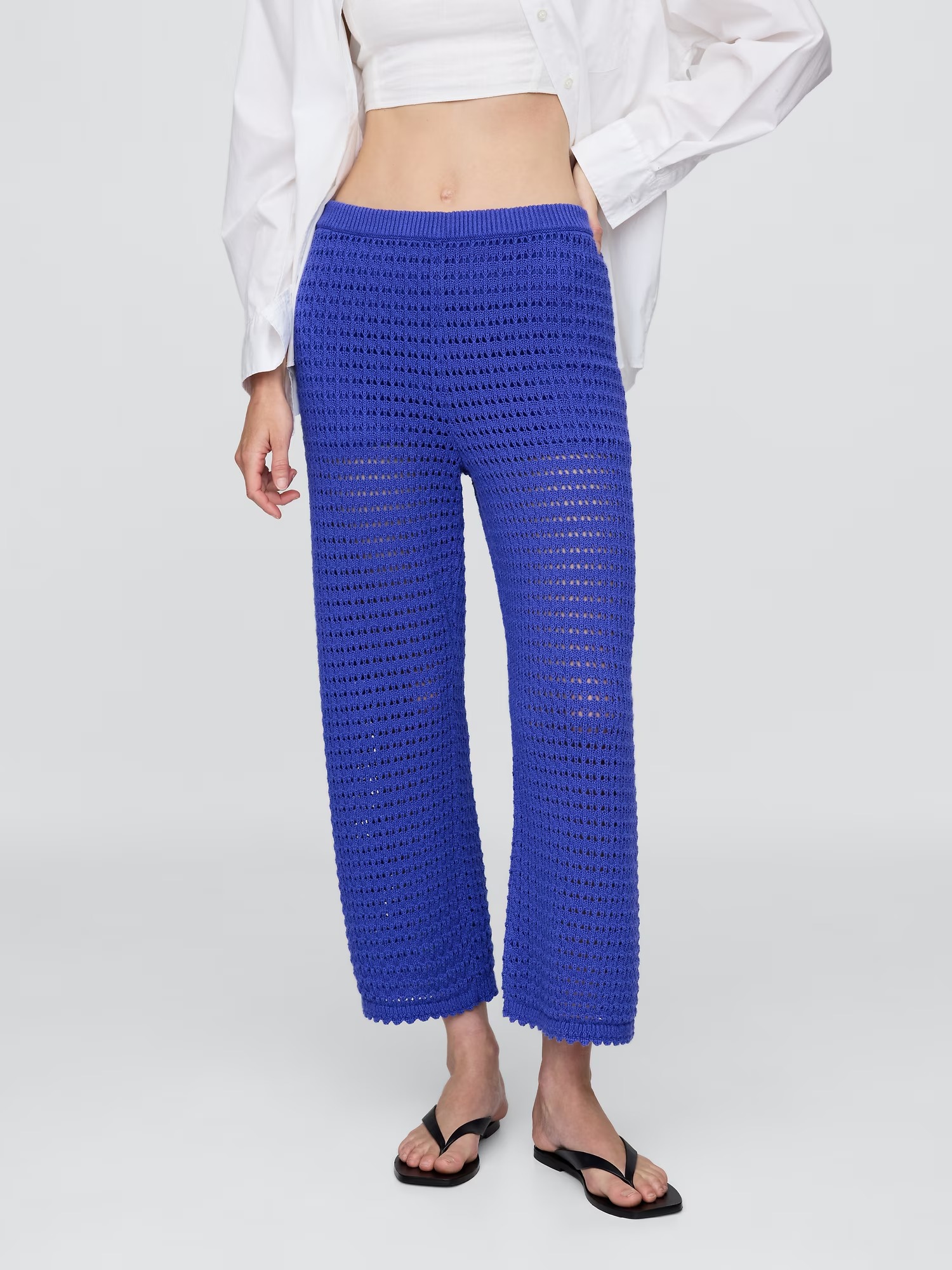 100% Cotton Crochet Ankle Pants