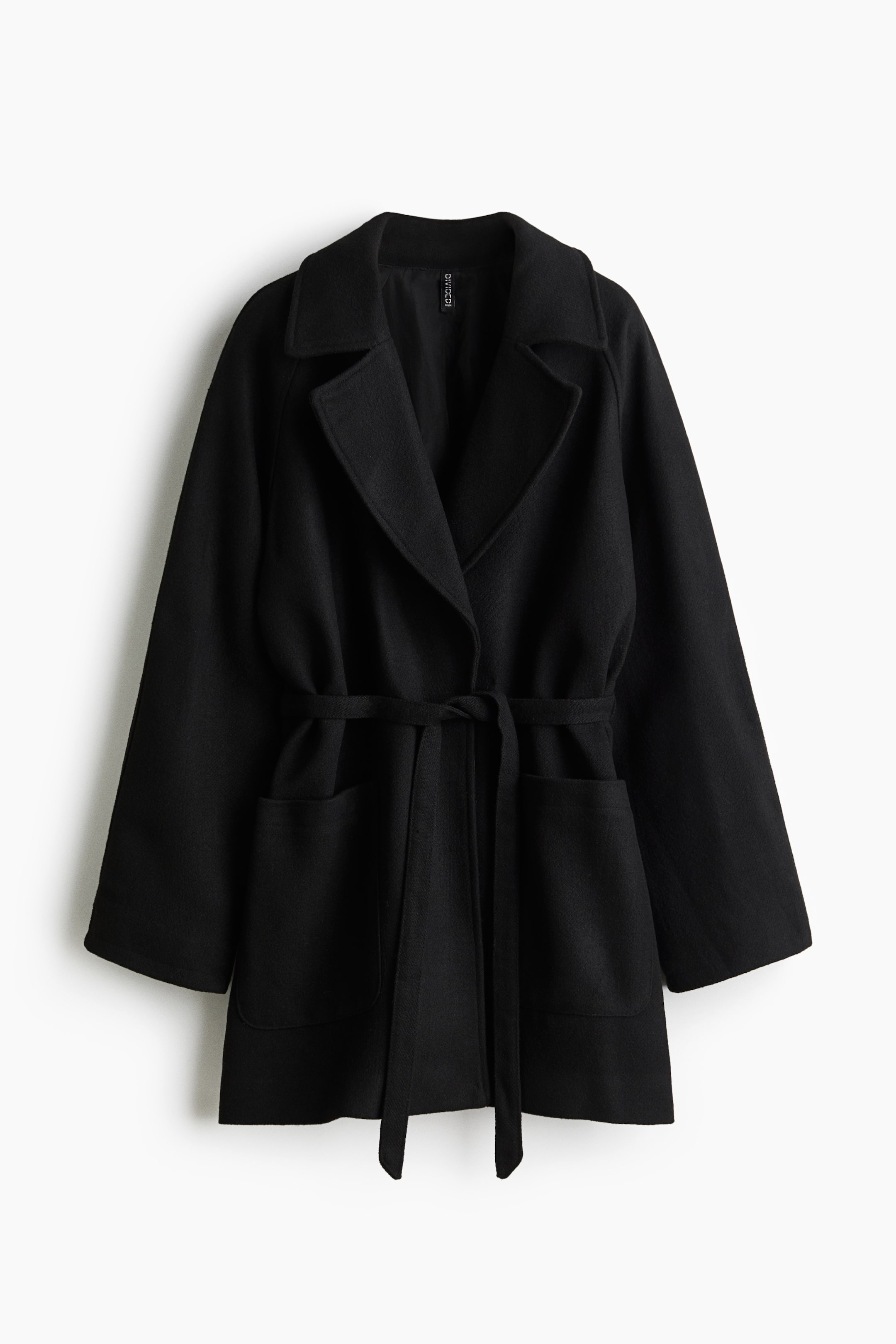 Tie-Belt Coat - Black