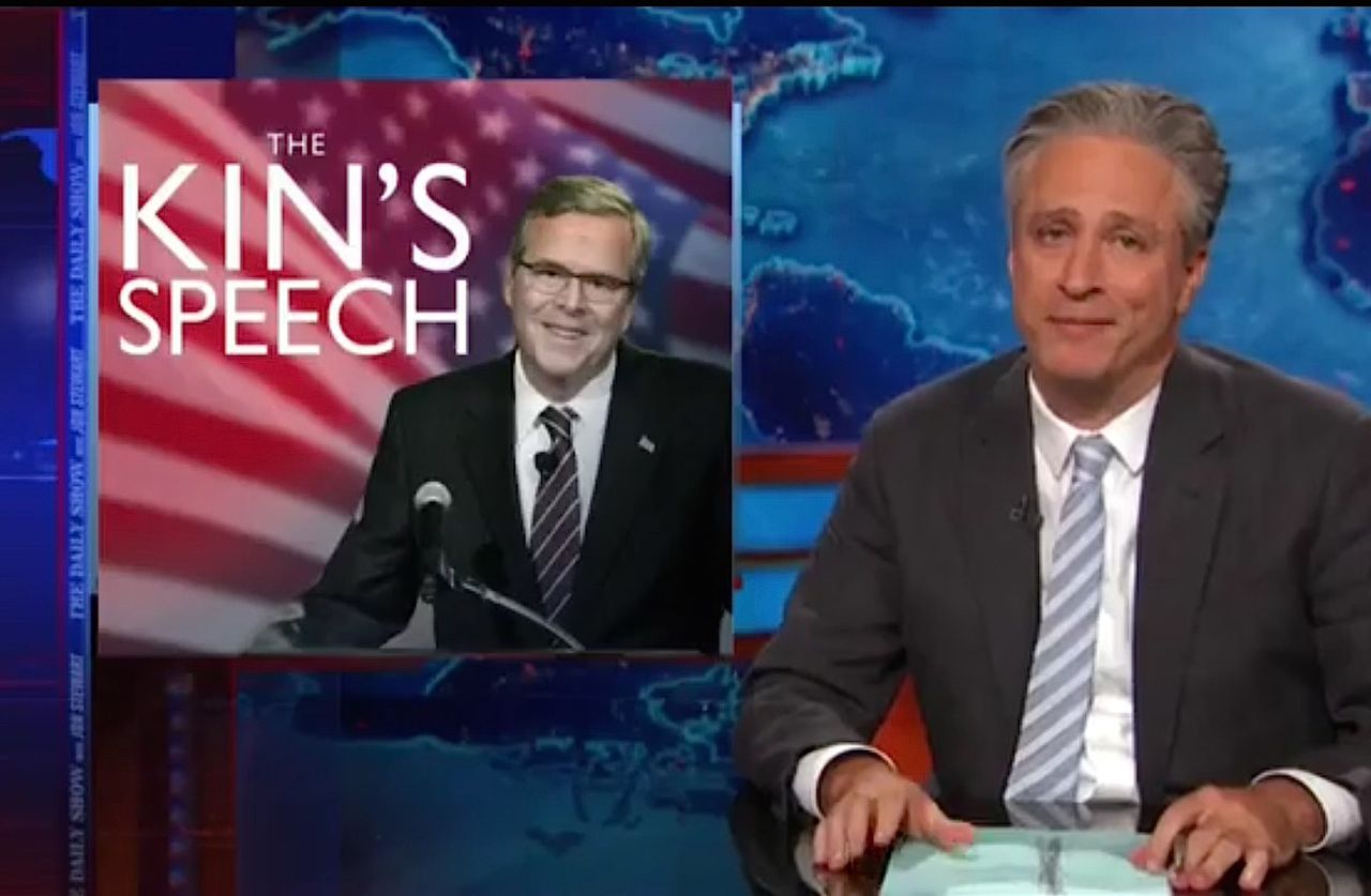 Jon Stewart dissects Jeb Bush&amp;#039;s flip-flops on the Iraq invasion