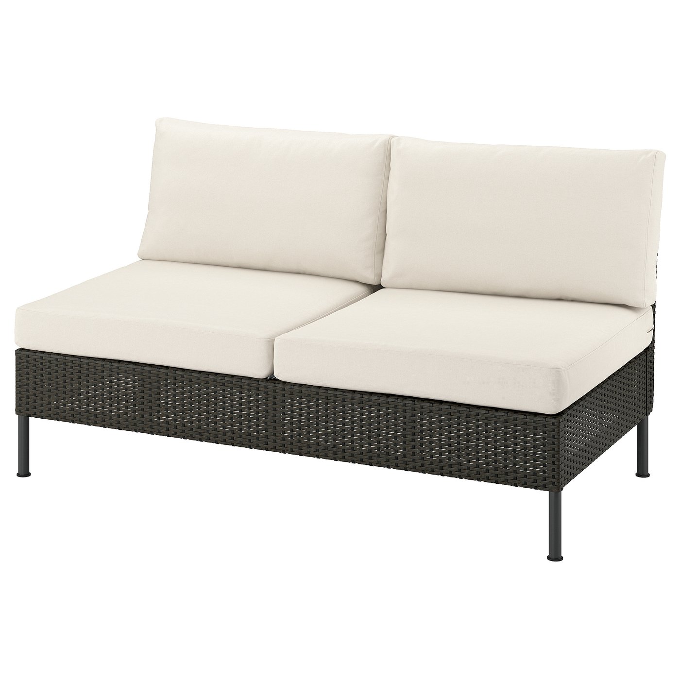 Vittsk&amp;Auml;r Loveseat - Outdoor Plastic Rattan Dark Gray/fr&amp;ouml;s&amp;ouml;n/duvholmen Beige