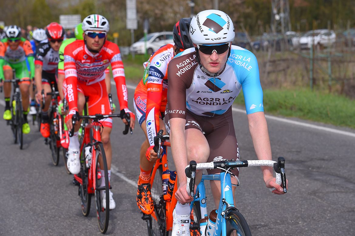 Nico Denz leads the breakaway