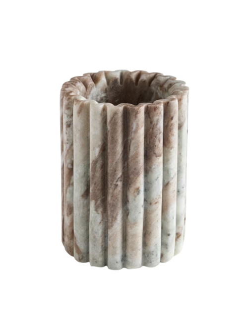 Handcrafted Fluted Marble Wine Chiller