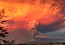 A Chilean volcano erupts.