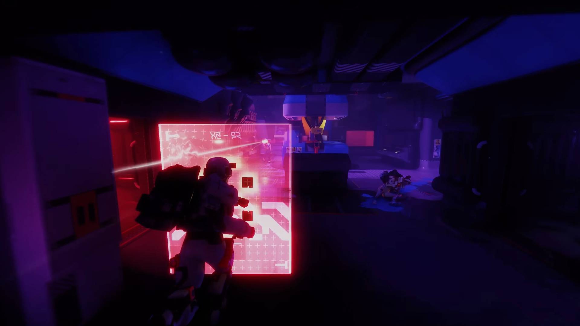 Marathon characters Destroyer shell charging with barricade raised