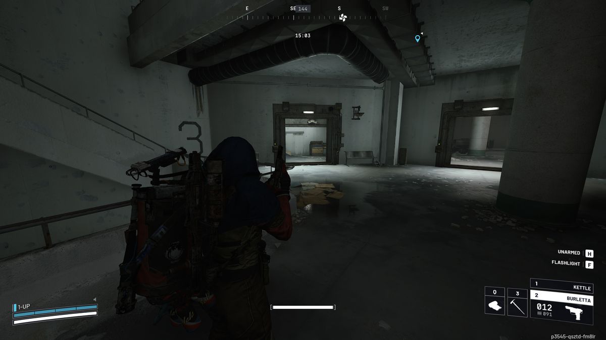 Arc Raiders Stable Housing: A player looking at a room opposite the third floor stairwell in Security, Stella Montis.