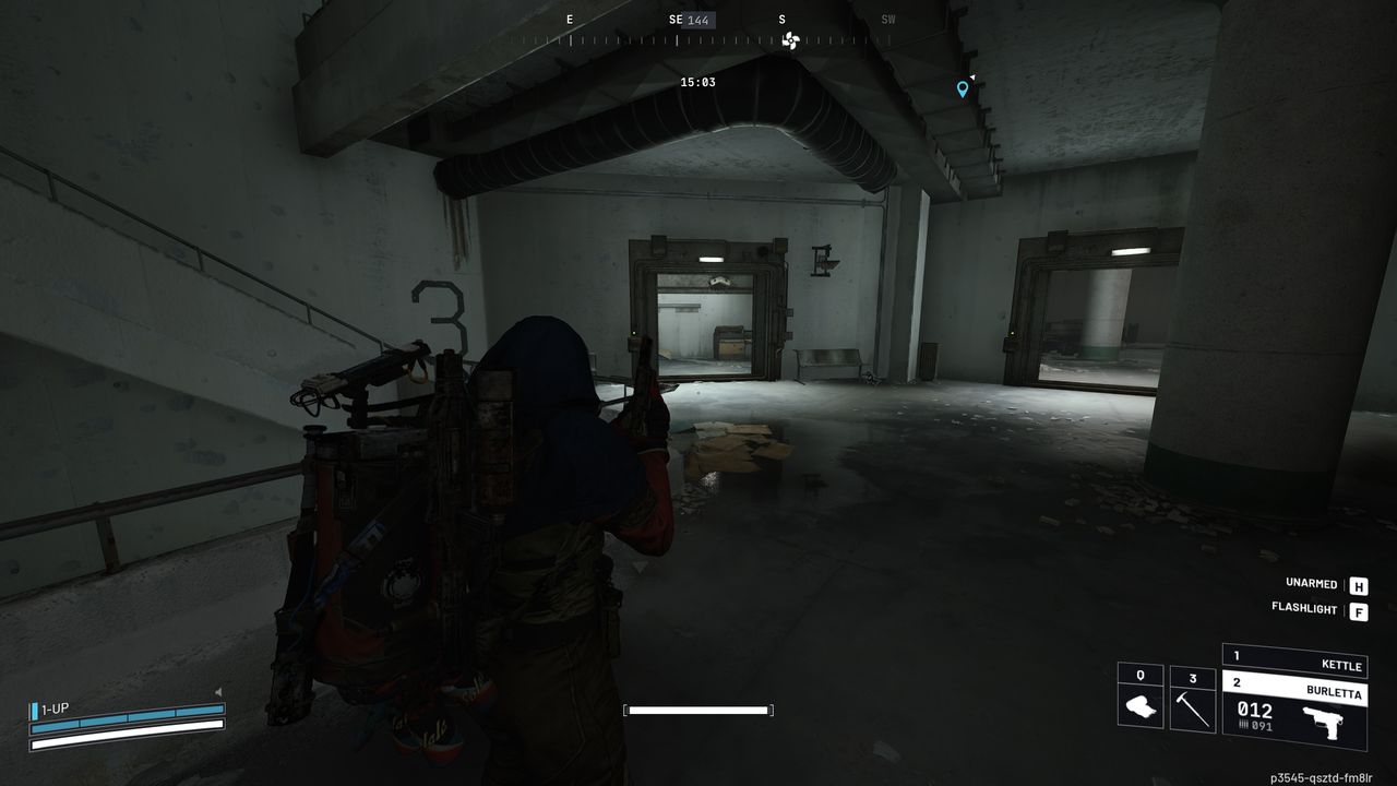 Arc Raiders Stable Housing: A player looking at a room opposite the third floor stairwell in Security, Stella Montis.