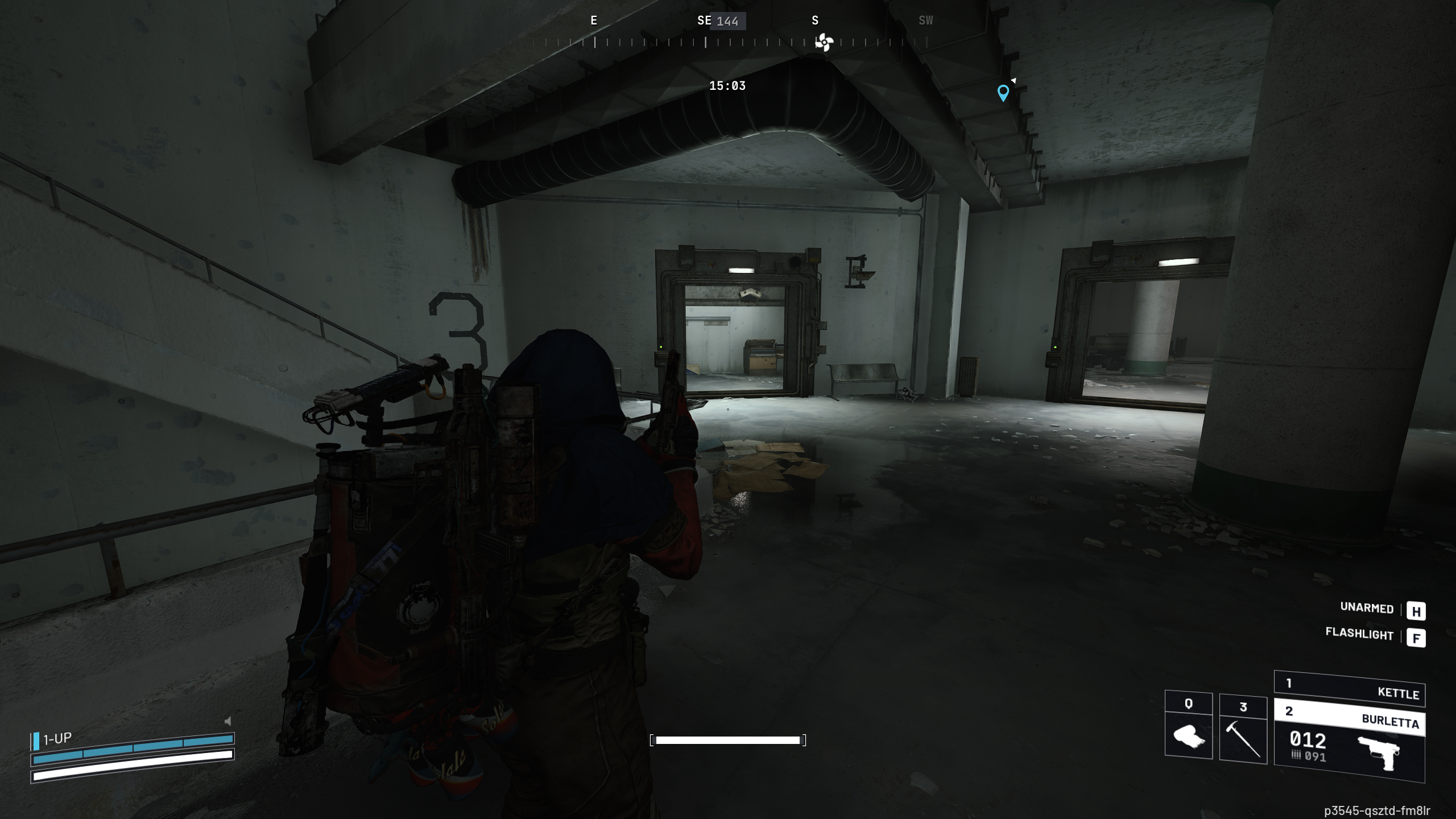 Arc Raiders Stable Housing: A player looking at a room opposite the third floor stairwell in Security, Stella Montis.