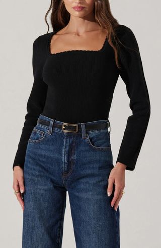 Scallop Trim Rib Top