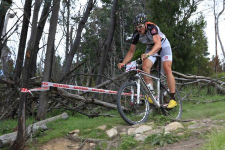 Paul van der Ploeg on his way to third place.