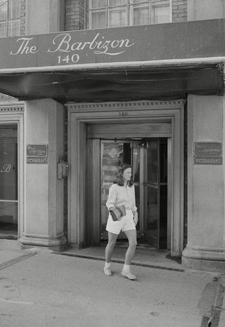 mandatory credit photo by dave pickoffapshutterstock 6566802aa young woman leaves the barbizon hotel for women at 140 east 63rd street in new yorknew york barbizon hotel, new york, usa