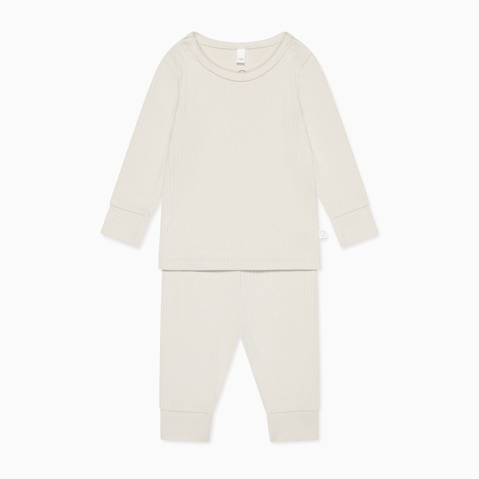 Mori Ecru Ribbed Pajama Set Ecru / 12 - 18 M