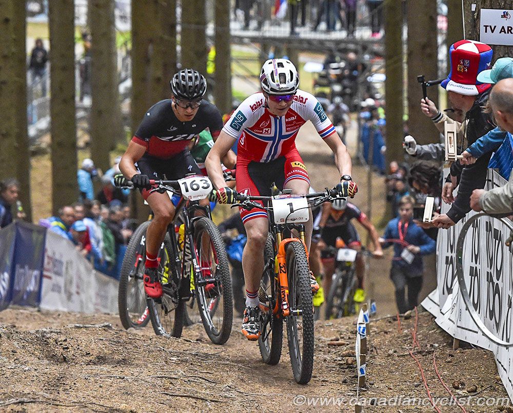 Petter Fagerhaug at the front with Martins Blums