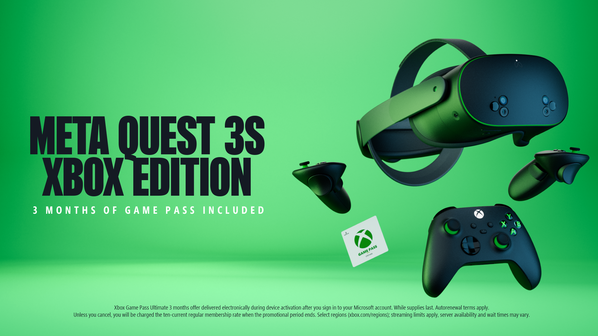 The Meta Quest 3S Xbox edition with its controllers