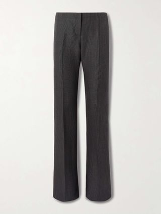 Checked Wool Flared Pants