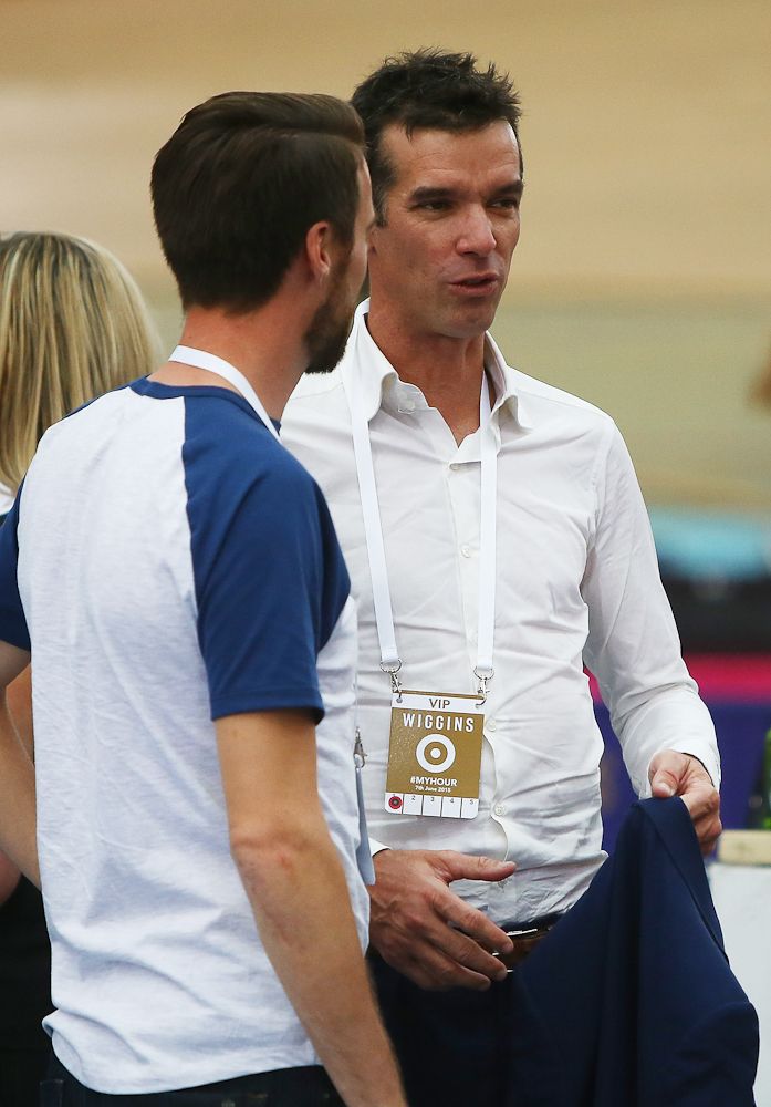 David Millar was on hand for Wiggins' record attempt.