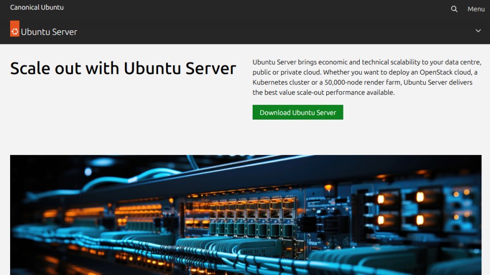 Website screenshot of Ubuntu Server (August, 2025)