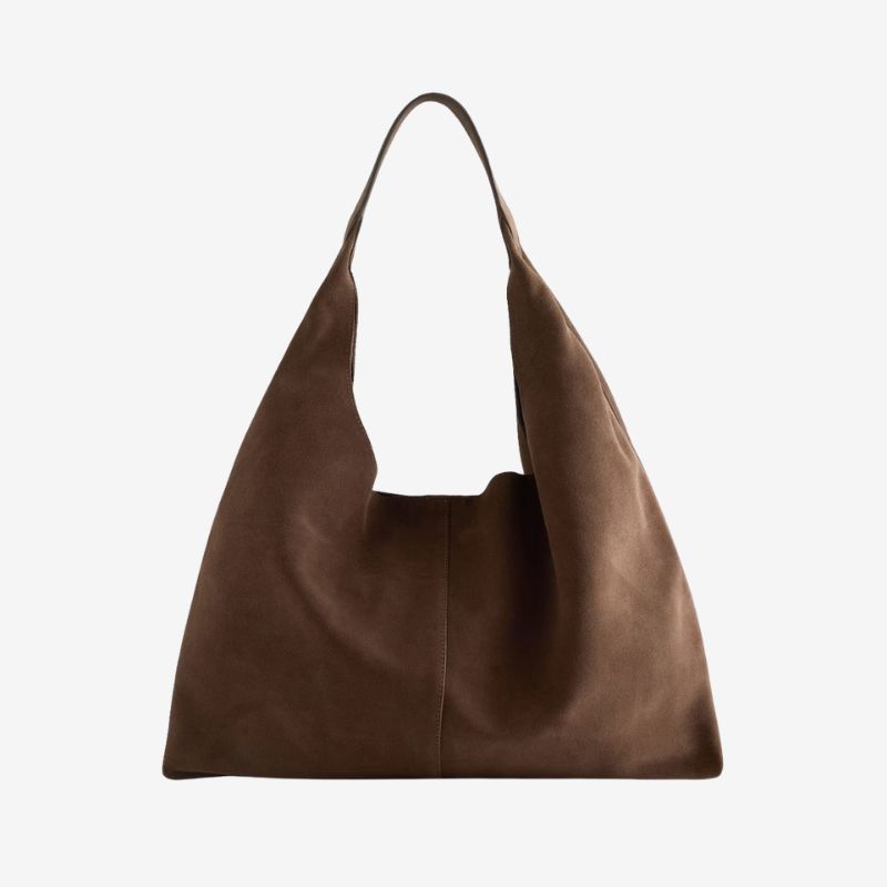 Image of suede tote