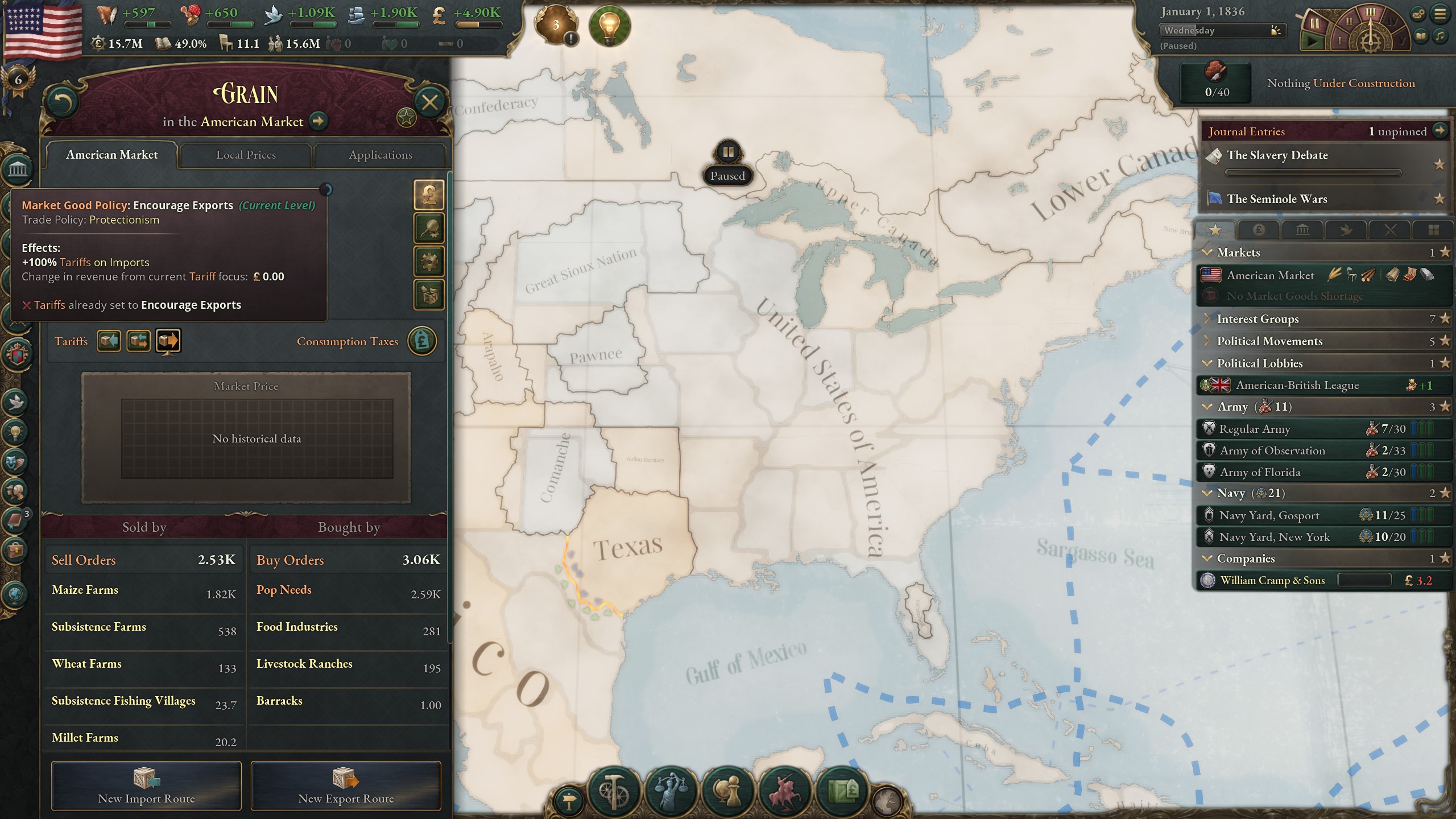 Setting tariffs in Victoria 3.