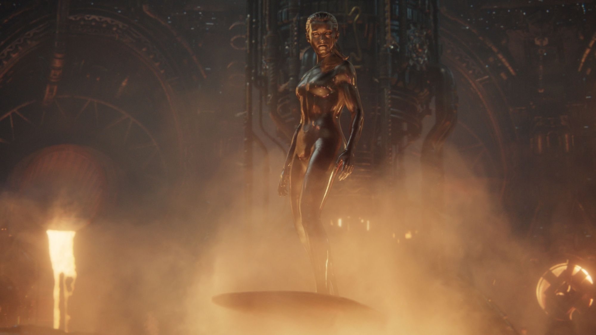 Julia Garner as the Silver Surfer in The Fantastic Four: First Steps