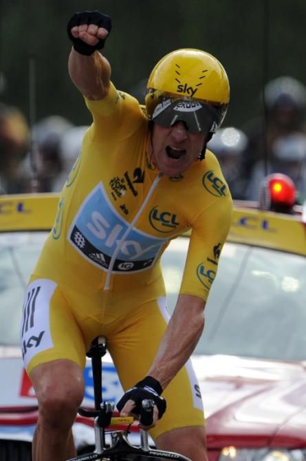 Team Sky's Bradley Wiggins seals overall victory at the 2012 Tour de France with a win in the penultimate stage time trial