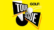 Golf Monthly Tour Issue podcast logo on a yellow background