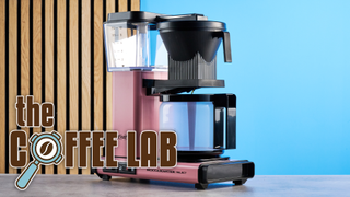 the technivorm moccamaster kgbv select in pink with the coffee lab logo