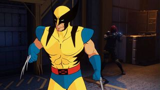 Marvel's Wolverine wearing animated suit during cutscene with Mystique