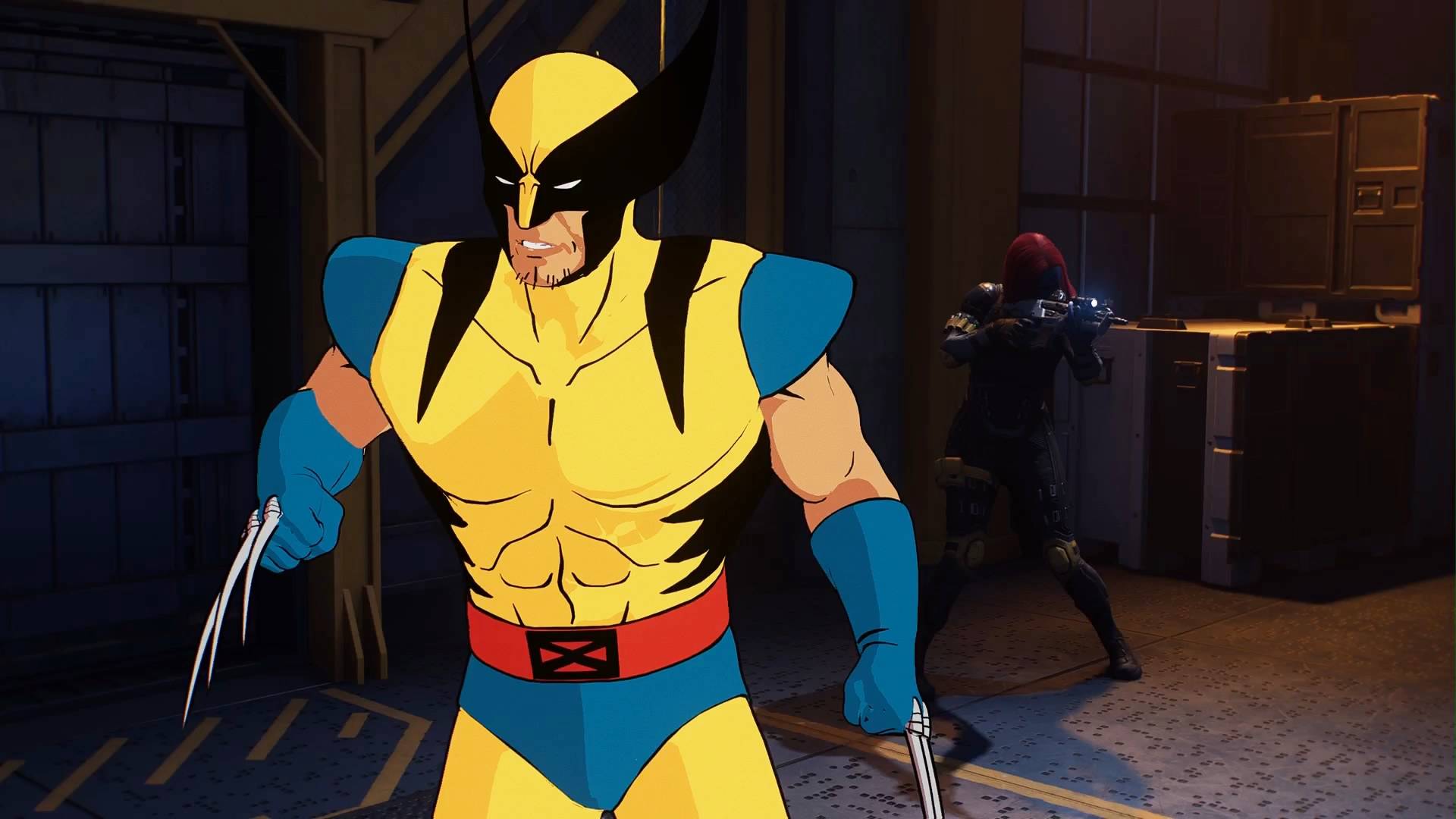 Marvel's Wolverine wearing animated suit during cutscene with Mystique