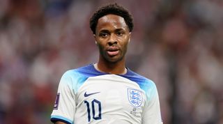 Raheem Sterling in action for England at the 2022 World Cup in Qatar.