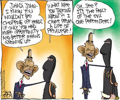 Obama cartoon World Jihadi John