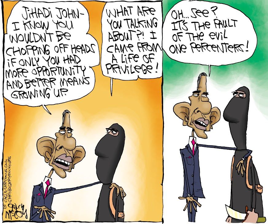 Obama cartoon World Jihadi John