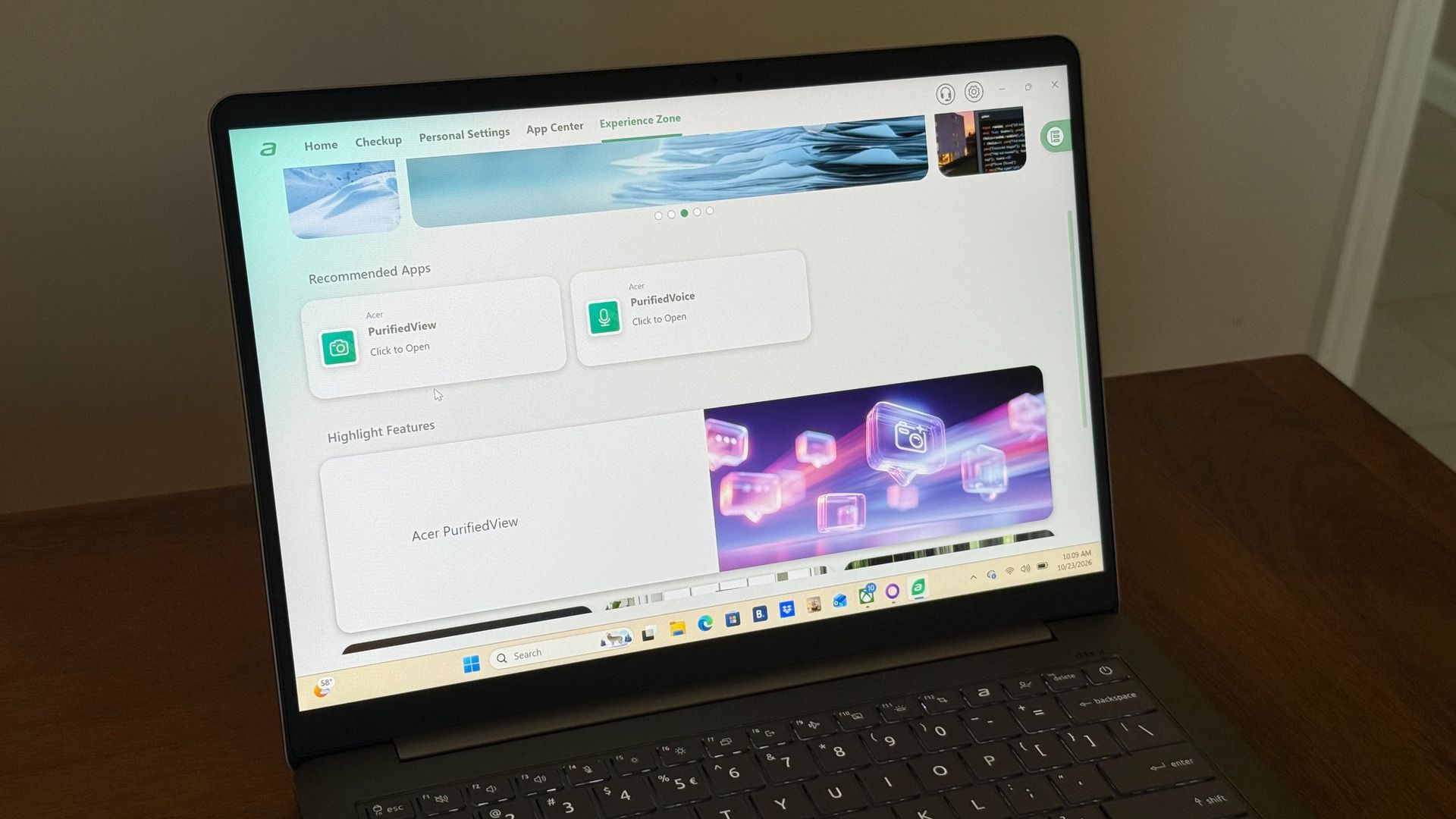 The Acer Swift Air 14 comes with a handful of proprietary AI-powered apps