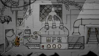 Woody using a machine.