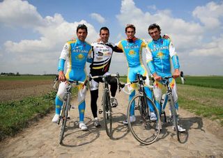 Oscar Pereiro, Peter van Petegem, Alberto Contador and Benjamín Noval
