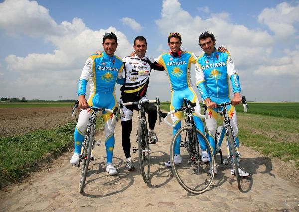 Oscar Pereiro, Peter van Petegem, Alberto Contador and Benjam&iacute;n Noval