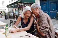 Senior couple visiting France