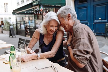 Senior couple visiting France