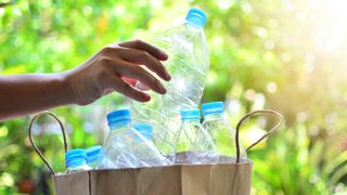 Plastic bottles in a bag