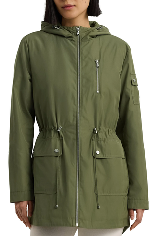 Lauren Ralph Lauren Raincoat With Hood & Removable Quilted Bib (Was $240) 