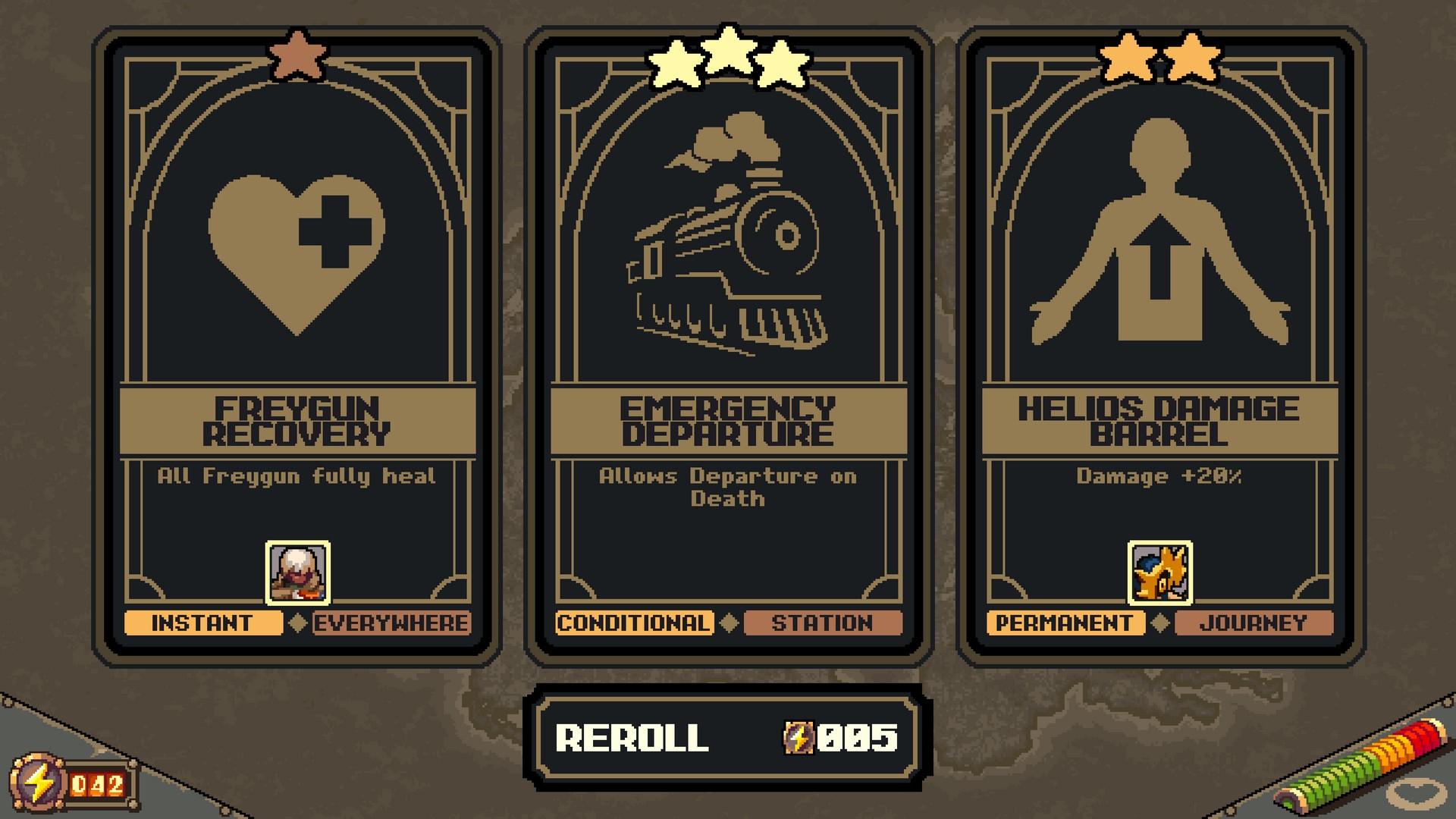 Upgrade metacards in Australia Did It showing a range of buffs from healing units to an emergency depatrue on death