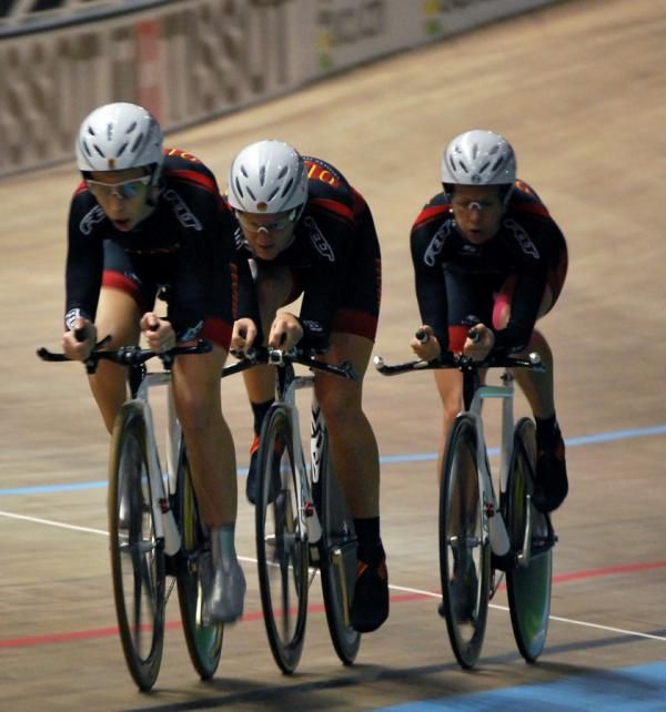 The OUCH Pro Cycling Team en route to silver.