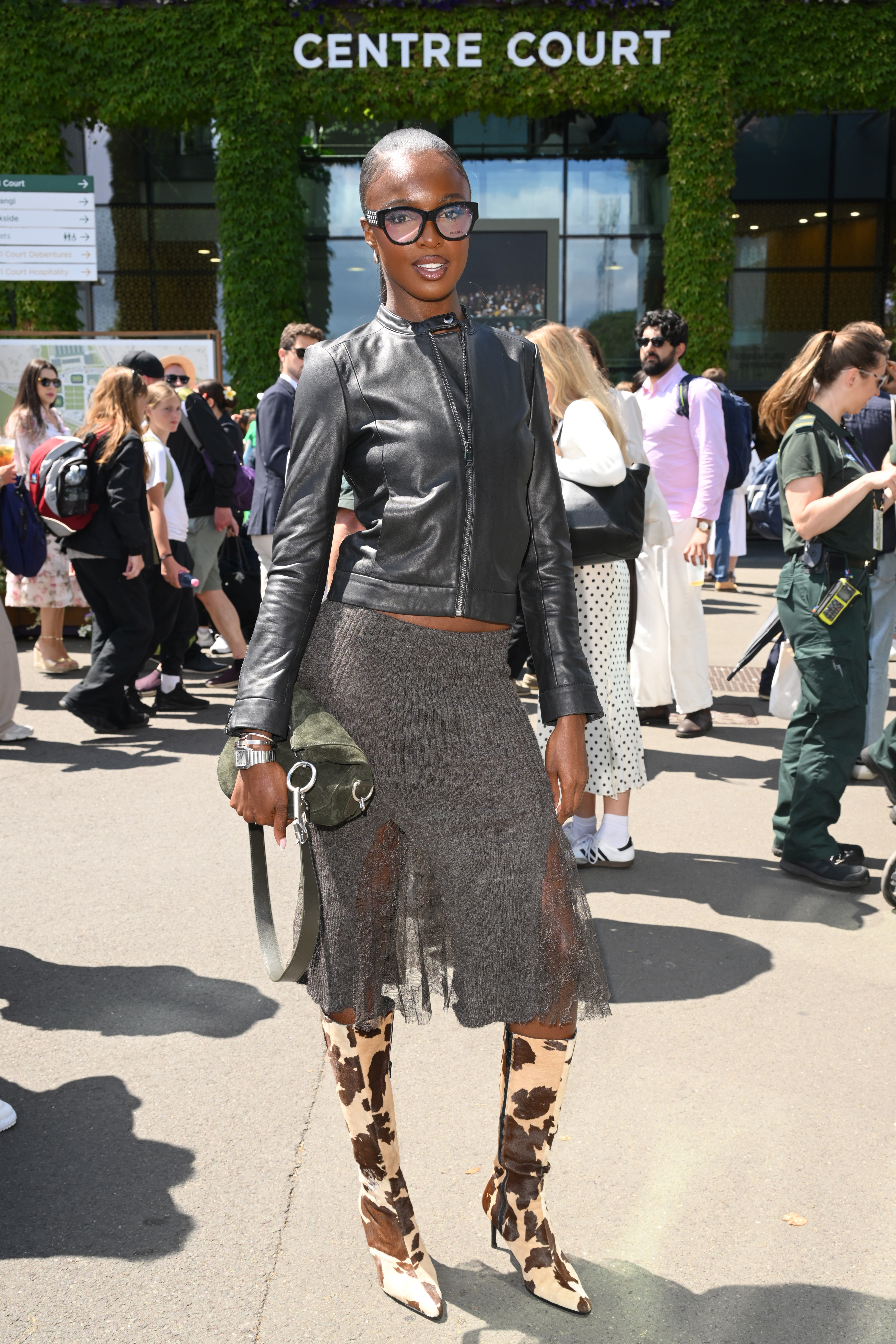 Leomie Anderson arriving at Wimbledon on July 7