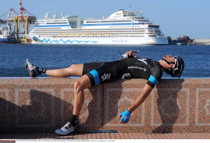 Dario Cataldo (Sky) relaxes after the Tour of Oman.