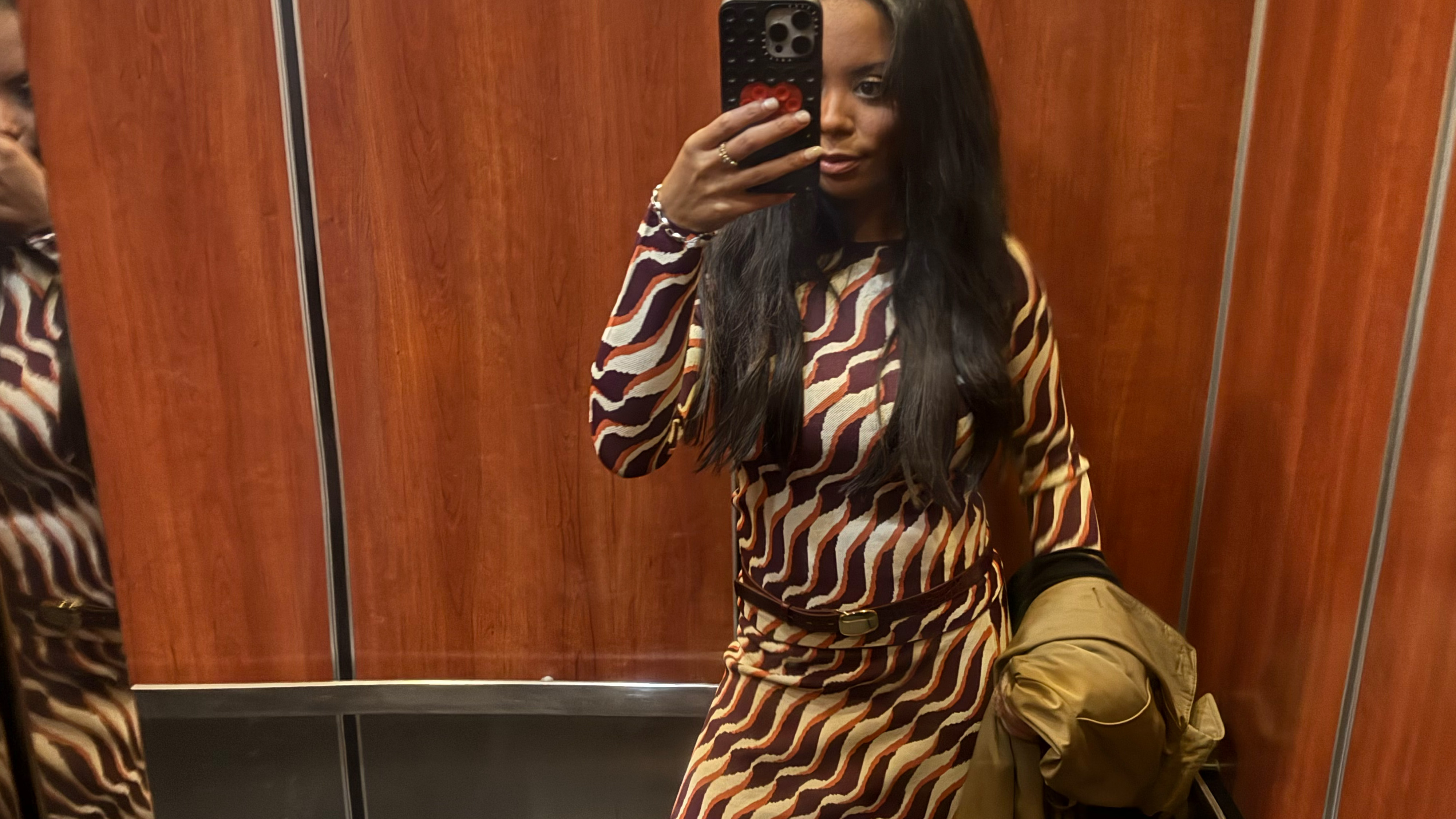 sierra mayhew wearing a knit matching set