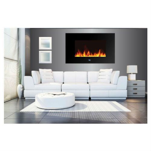 Frigidaire WLVF-10343 image: You can mount this electric fireplace on the wall near furniture, but it is recommended that you leave at least 36 inches of space.