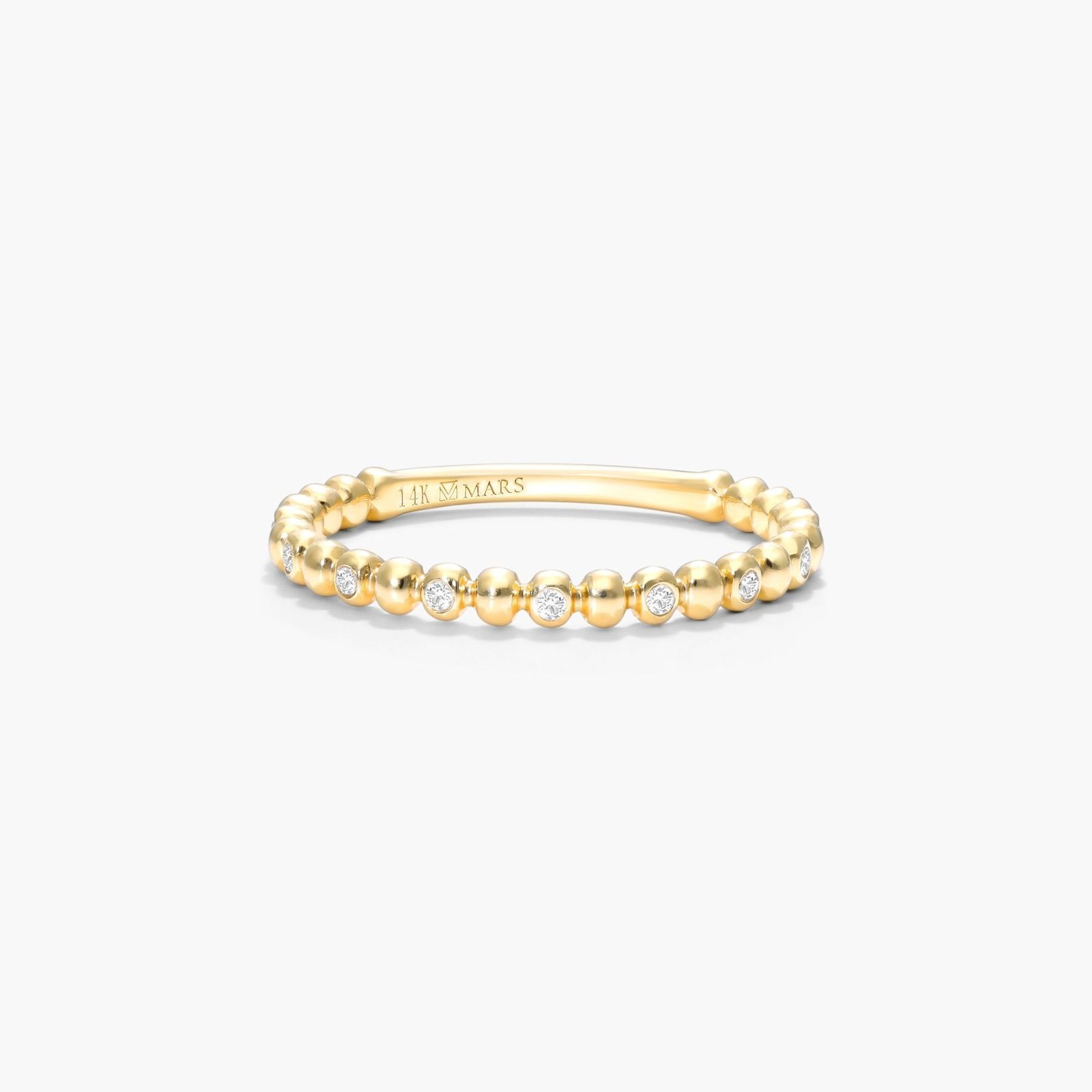 James Allen, Alternating Beaded Diamond Ring In 14K Yellow Gold