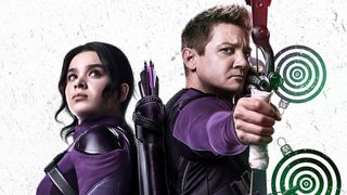 En promobild för Hawkeye på Disney Plus med de två huvudrollerna