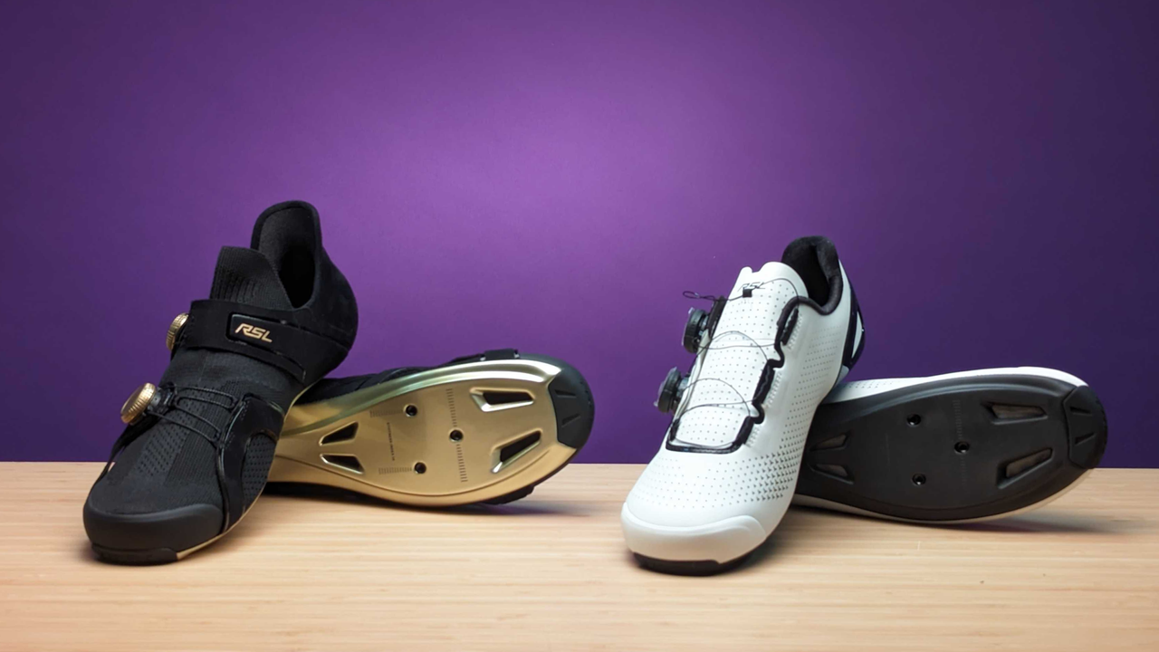 Trek RSL Shoes on purple background