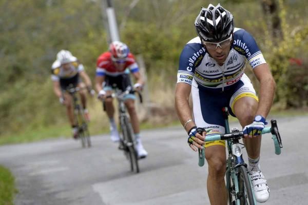 Marco Marcato (Vacansoleil-DCM Pro Cycling Team) leads on one of the late climbs